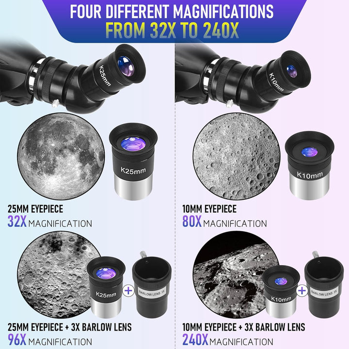 MEEZAA Telescopio Telescopio para Adultos de Alta Potencia