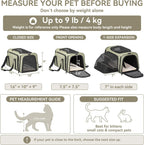 Petsfit Pequeño transportador expandible para gatos para viajes aéreos, hasta 9 libras