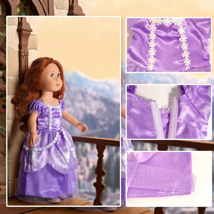 Ropa y accesorios WONDOLL para muñecas de 18 pulgadas, Vestido de d...
