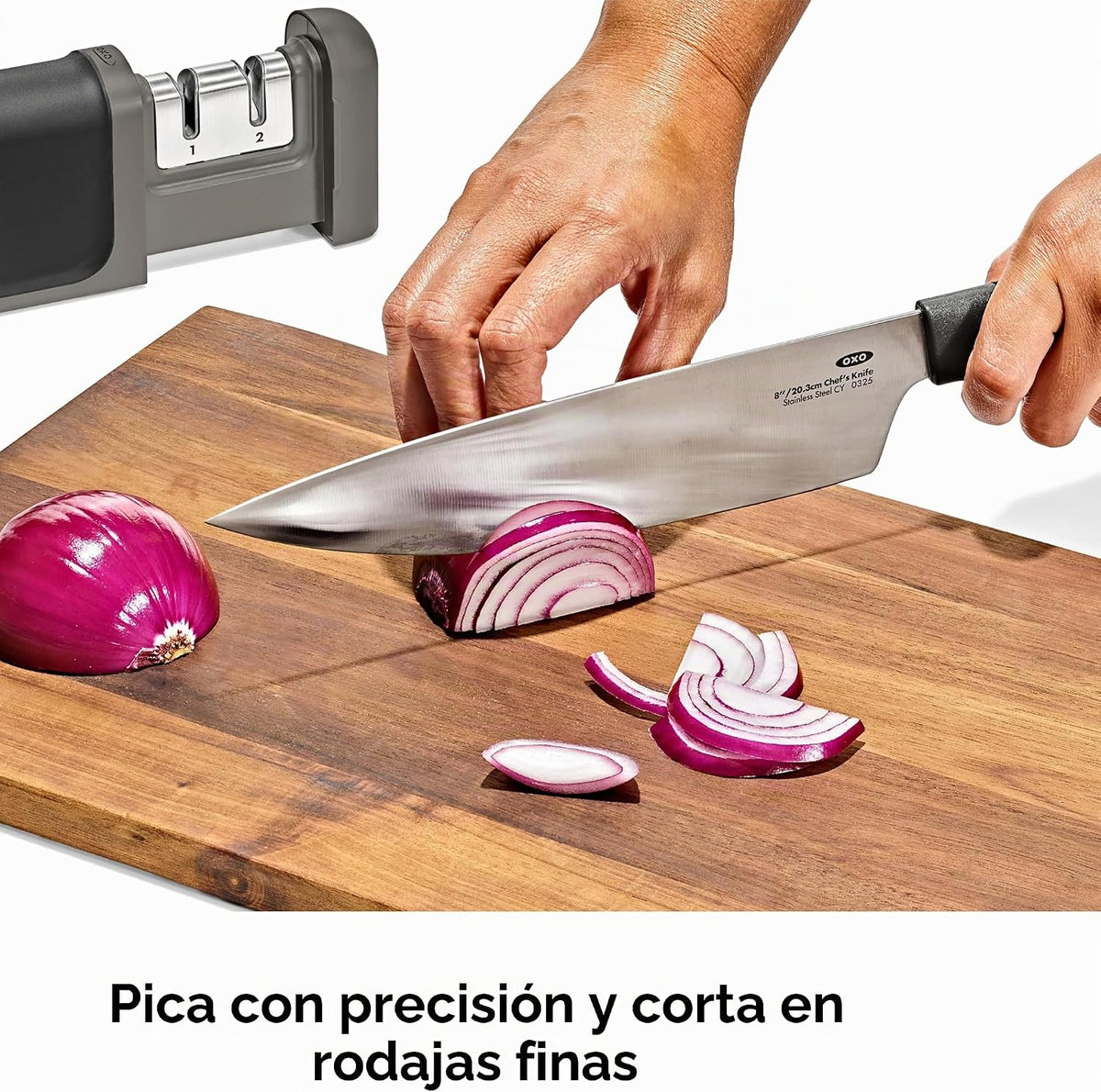 OXO Good Grips - Juego de cuchillos y afiladores de 3 piezas