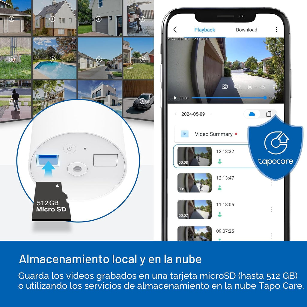 TP-Link Tapo Cámara de Seguridad Inalámbrica para Exteriores, 1080P, Blanco, BatteryCam