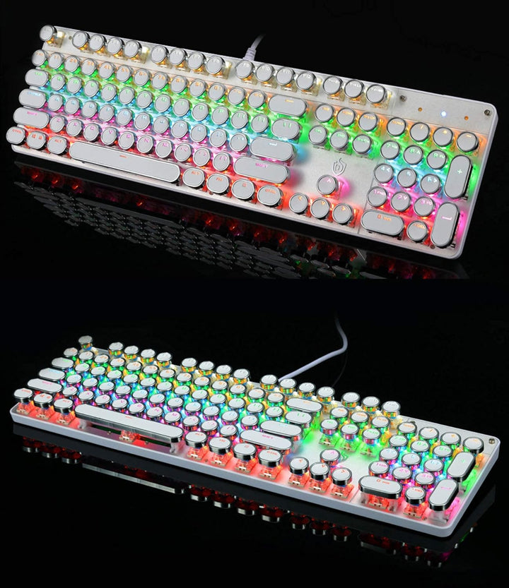 YSCP Teclado mecánico para juegos estilo máquina de escribir con re...