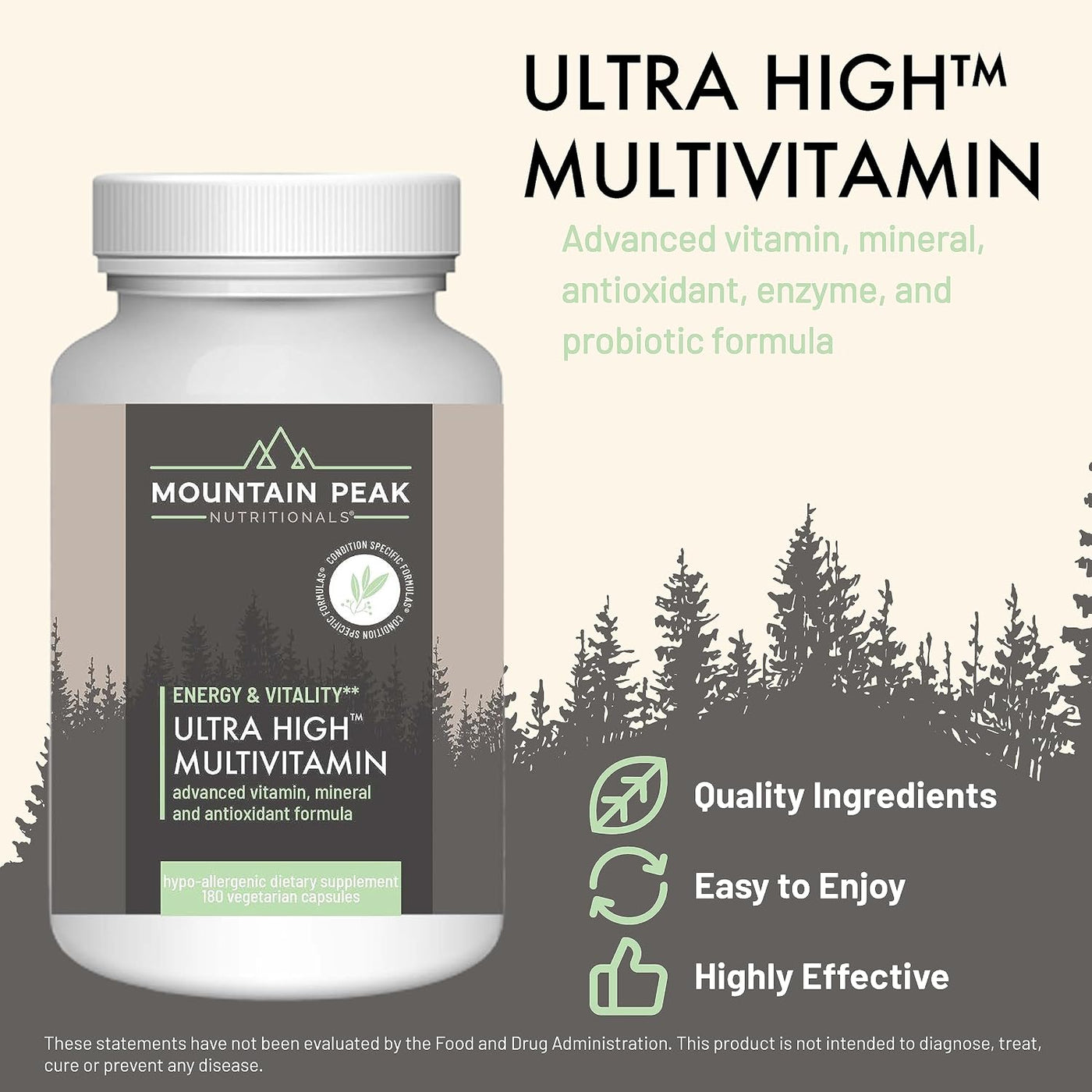 Mountain Peak Nutritionals Multivitamínico ultra alto para hombres...