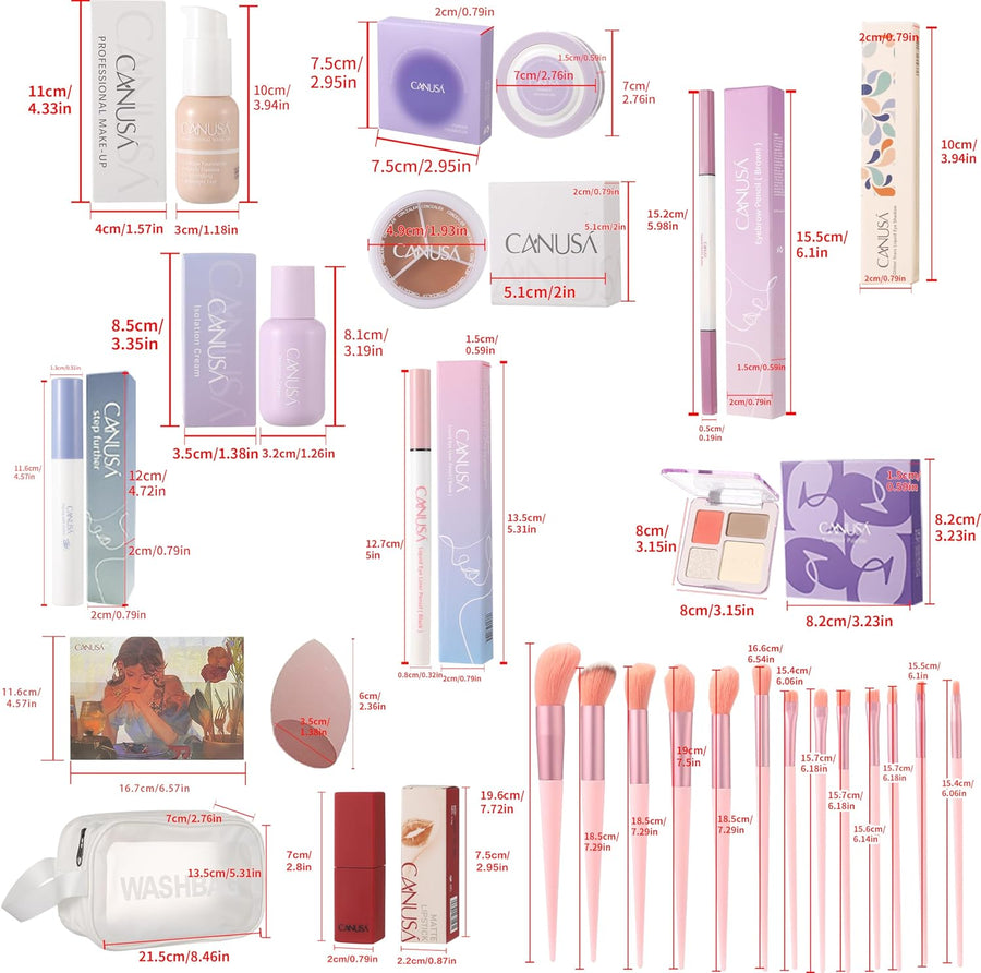 Juego de maquillaje de cara completa de 26 piezas, regalo sorpresa...
