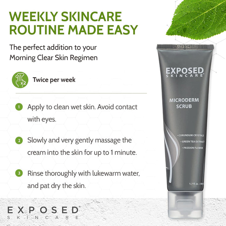 Exposed Skin Care, Microderm - Exfoliante facial con cristales de c...