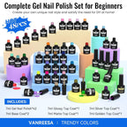 VANREESA Juego de 48 esmaltes de uñas de gel de 42 colores para primavera, verano
