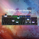 Newmen GM325Pro - Teclado mecánico con retroiluminación LED arcoíri...
