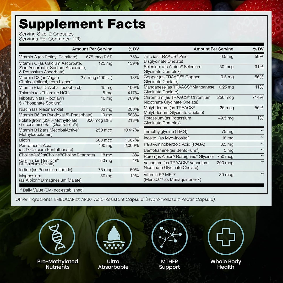 Pure Therapro Rx Multivitamínico metilado para hombres y mujeres |...