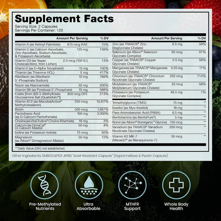 Pure Therapro Rx Multivitamínico metilado para hombres y mujeres |...