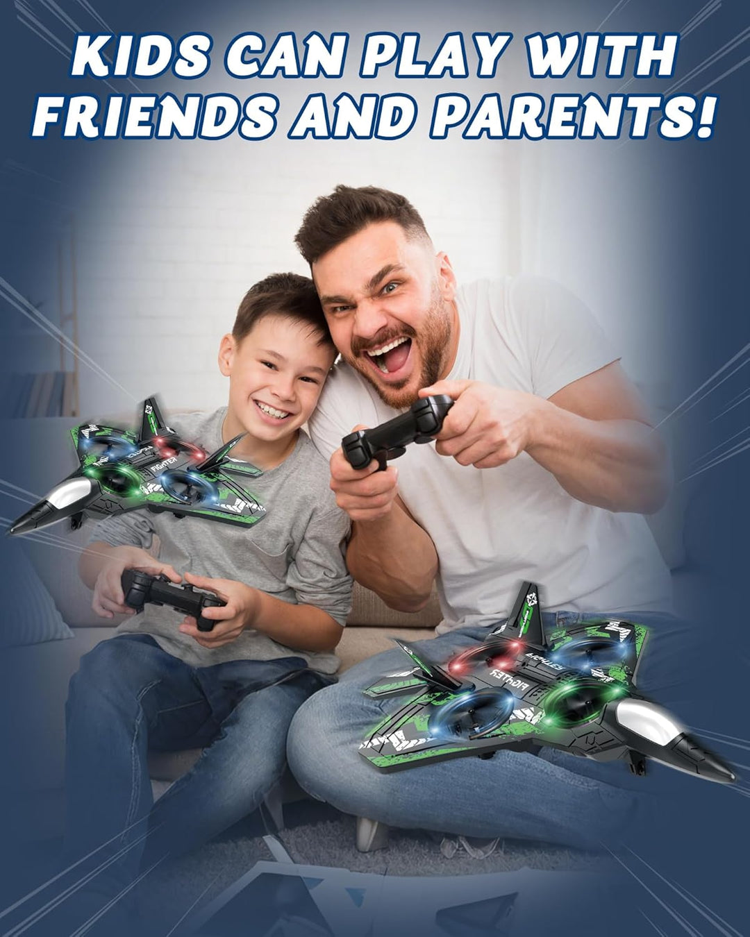 JoyRapt Drones para niños con forma de avión a control remoto, avió...