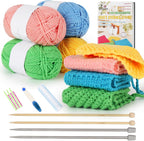 Aeelike Kit de tejido para adultos principiantes, juego de punto de paño de