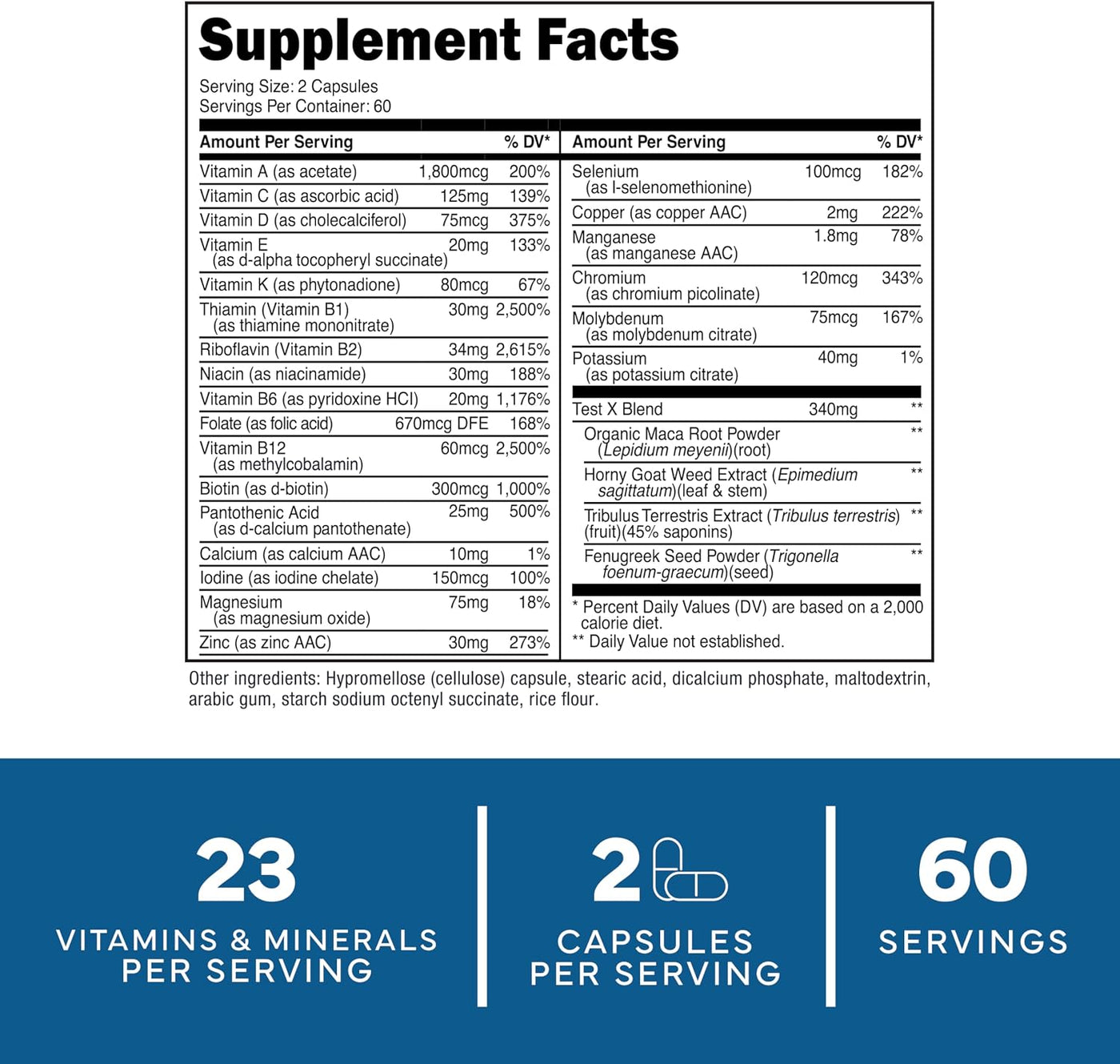 Type Zero Cápsulas multivitamínicas para hombres (120 cápsulas) (12...