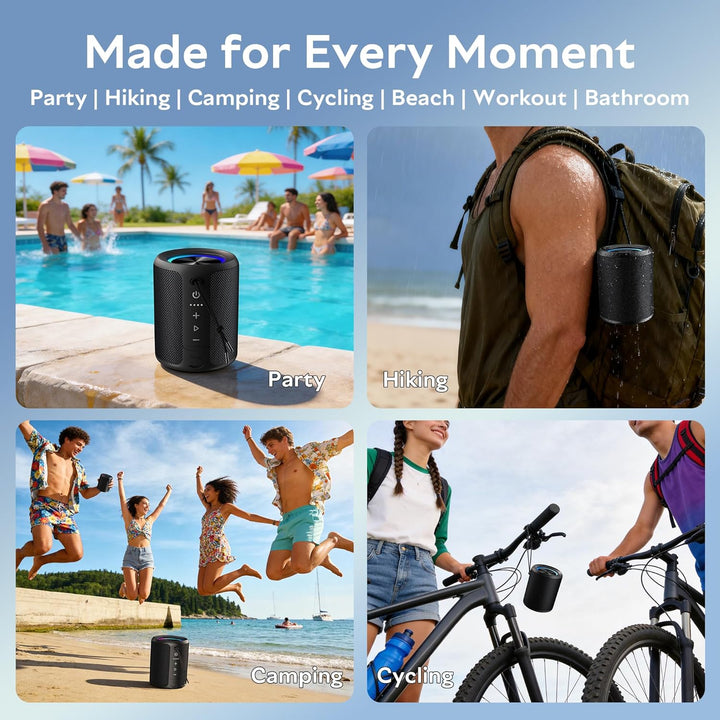 DUDGSIS Altavoz Bluetooth portátil, IPX7 impermeable altavoz inalám...