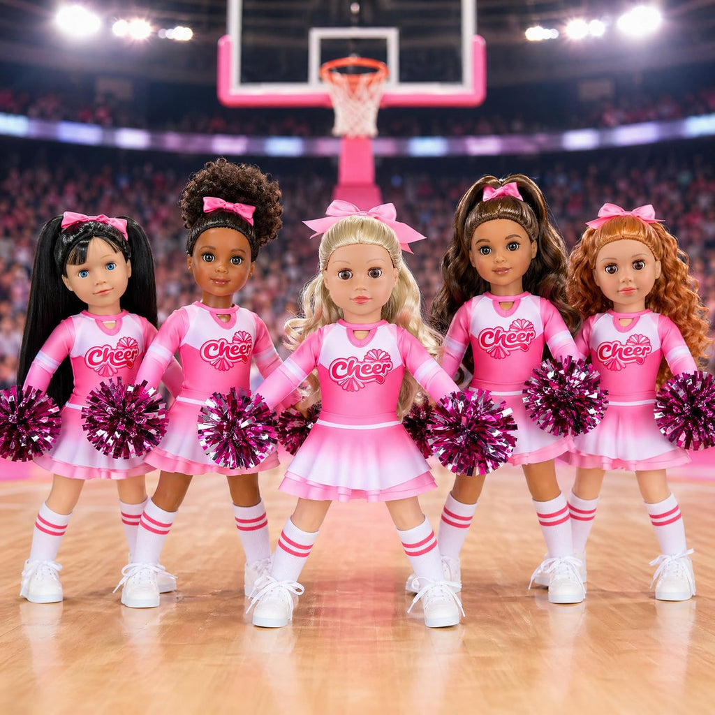ZITA ELEMENT Ropa y Accesorios de Porrista Rosa para Muñeca de 18 pulgadas