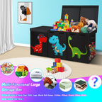 Caja de juguetes Extra Large, cofre de almacenamiento para niños con tapa, 40"x16"x16", negro