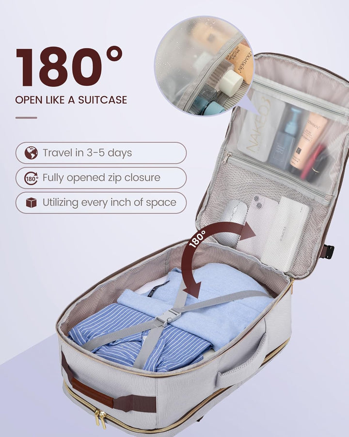 LOVEVOOK Mochila de viaje para mujeres y hombres, 40L, aprobada por...
