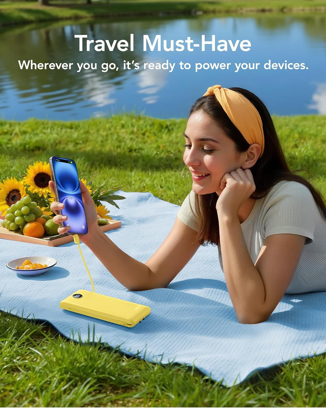 VRURC Cargador Portátil con Enchufe de Pared, 10000mAh Cargador Por...