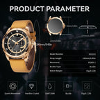 SAPPHERO Reloj para hombre con subesfera de fecha/esfera de números arábigos, cuarzo analógico, correa de acero inoxidable/piel, 164 ft impermeable, reloj de pulsera de vestir casual para trabajo de