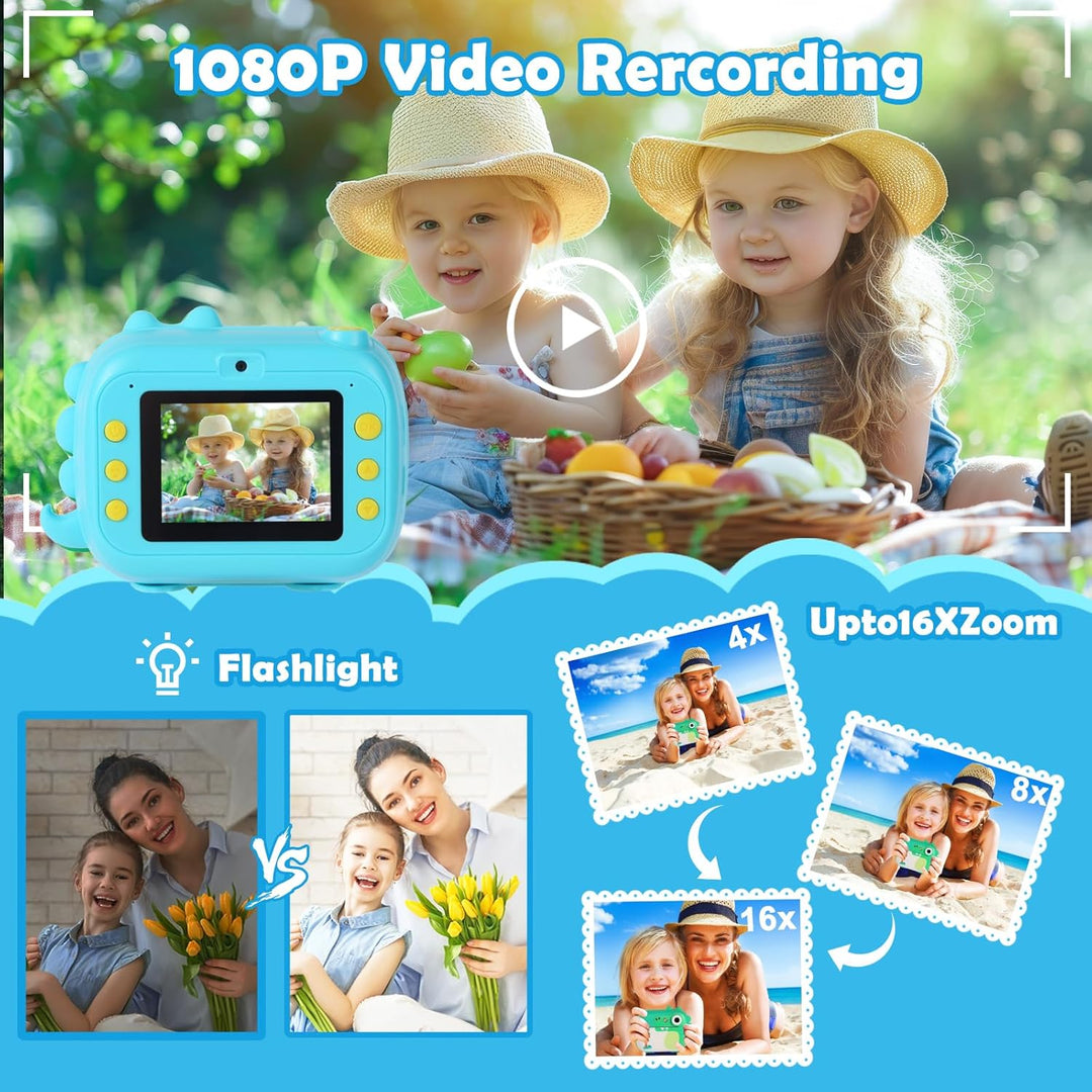 Cámara de impresión instantánea para niños, juguetes de cámara digi...