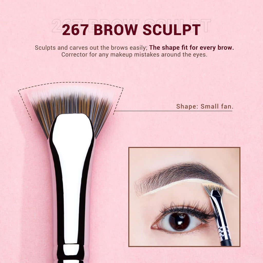 Jessup Juego de Brochas para Cejas de Maquillaje Profesional, 1 piezas