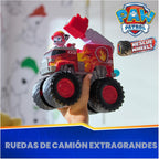 PAW Patrol: Rescue Wheels Marshall’s Firetruck, Camión de juguete con lanzador de proyectiles y figura de acción coleccionable, juguetes para niños y niñas de 3 años en adelante