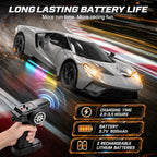 YESHIN 1:24 Ford GT RC Drift Car Plata, Coche de control remoto para niños