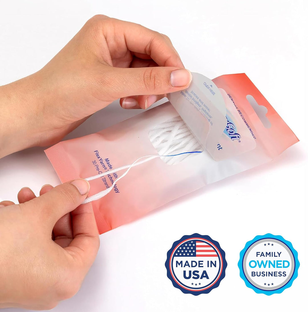 Hilo dental para puentes e implantes dentales para una higiene oral...