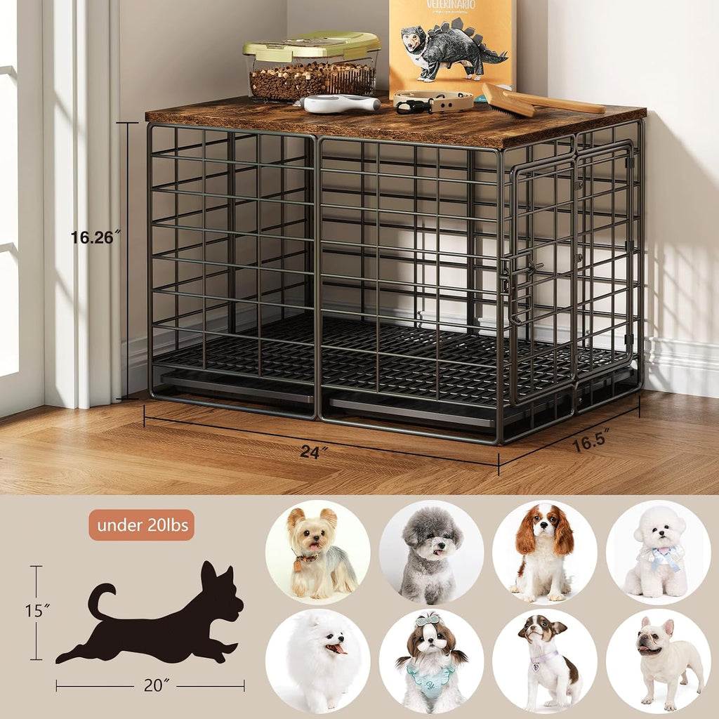 Jaula para perros pequeños de 24 pulgadas, jaula para perros pequeños y