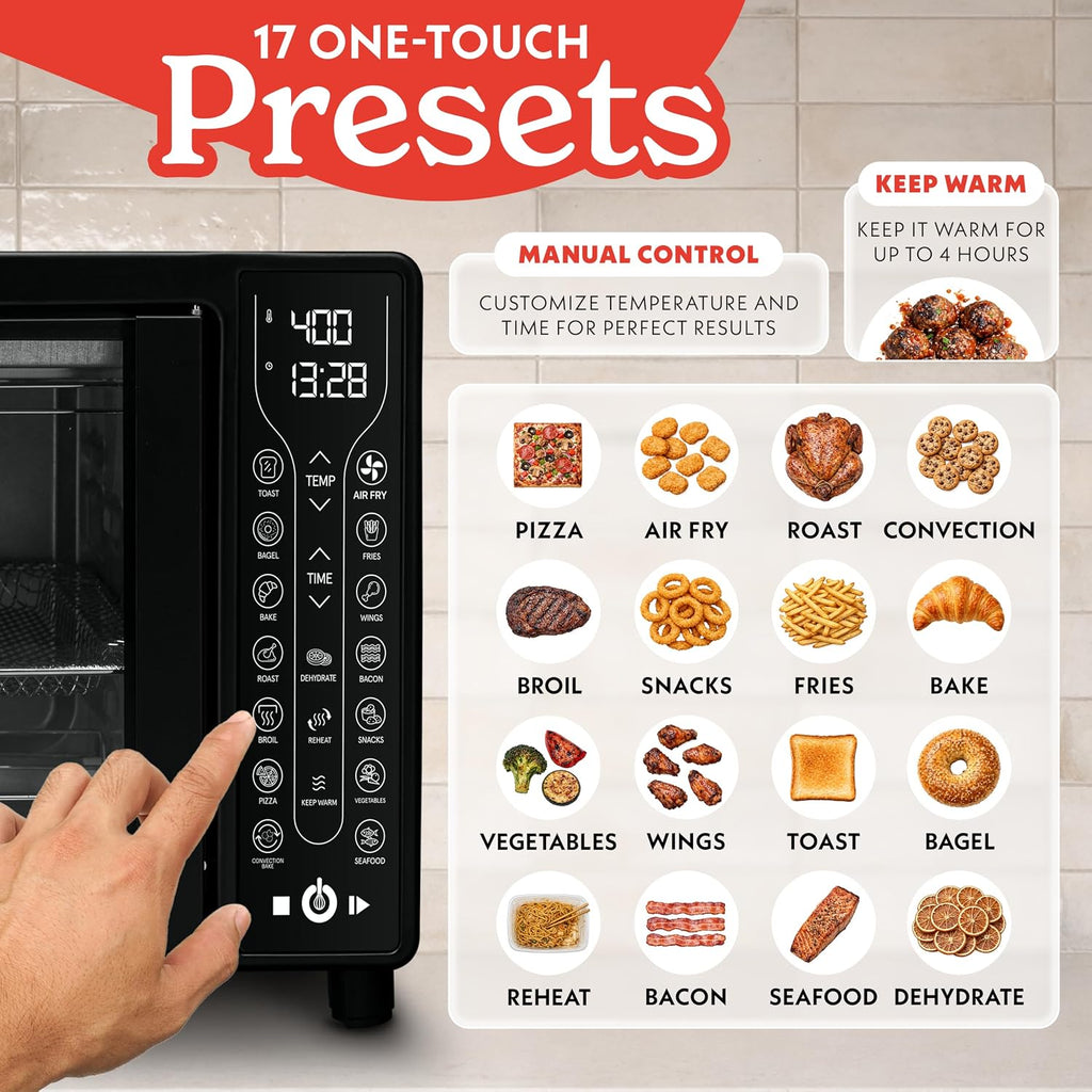 Gourmia - Horno tostador, capacidad para 6 rebanadas, pantalla digital