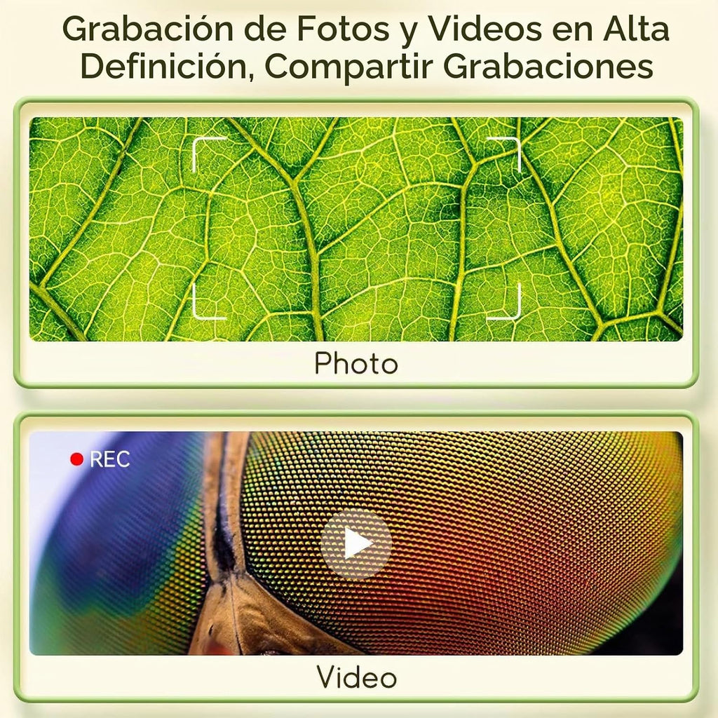 Microscopio de bolsillo para niños, microscopio portátil 1000X para niños | Mini microscopios de foto y video | Microscopios digitales de 2 pulgadas para niños de 3 a 10 años de edad, juguetes de regalos