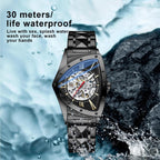 Tiong Triangle Skeleton Reloj Mecánico Automático para Hombre, Correa de Acero Inoxidable Reloj Deportivo para Hombre