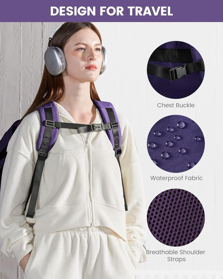 LOVEVOOK Mochila de viaje para mujeres y hombres, mochila de mano y...