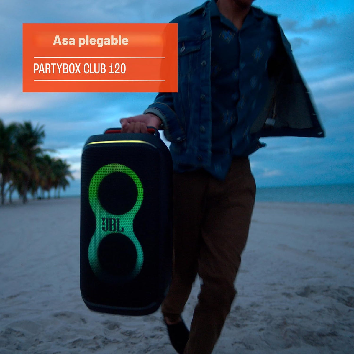 JBL PartyBox Club 120 - Altavoz portátil con asa plegable, sonido p...