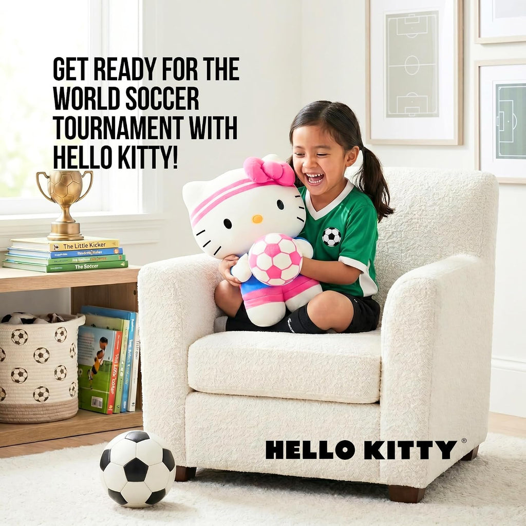 Hello Kitty Kids Bedding - Almohada súper suave y acogedora con balón de fútbol, torneo mundial 2026, (producto oficial) por Franco