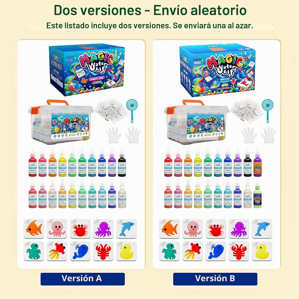 Kiditos Kit de juguetes mágicos de elfo de agua, squishies para niños