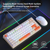 Snpurdiri Combo de teclado y mouse con cable, teclado mecánico comp...