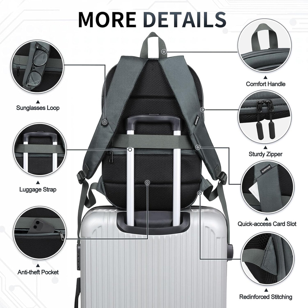 SUIKIHUM Mochila delgada para laptop para hombres y mujeres, bolsa...
