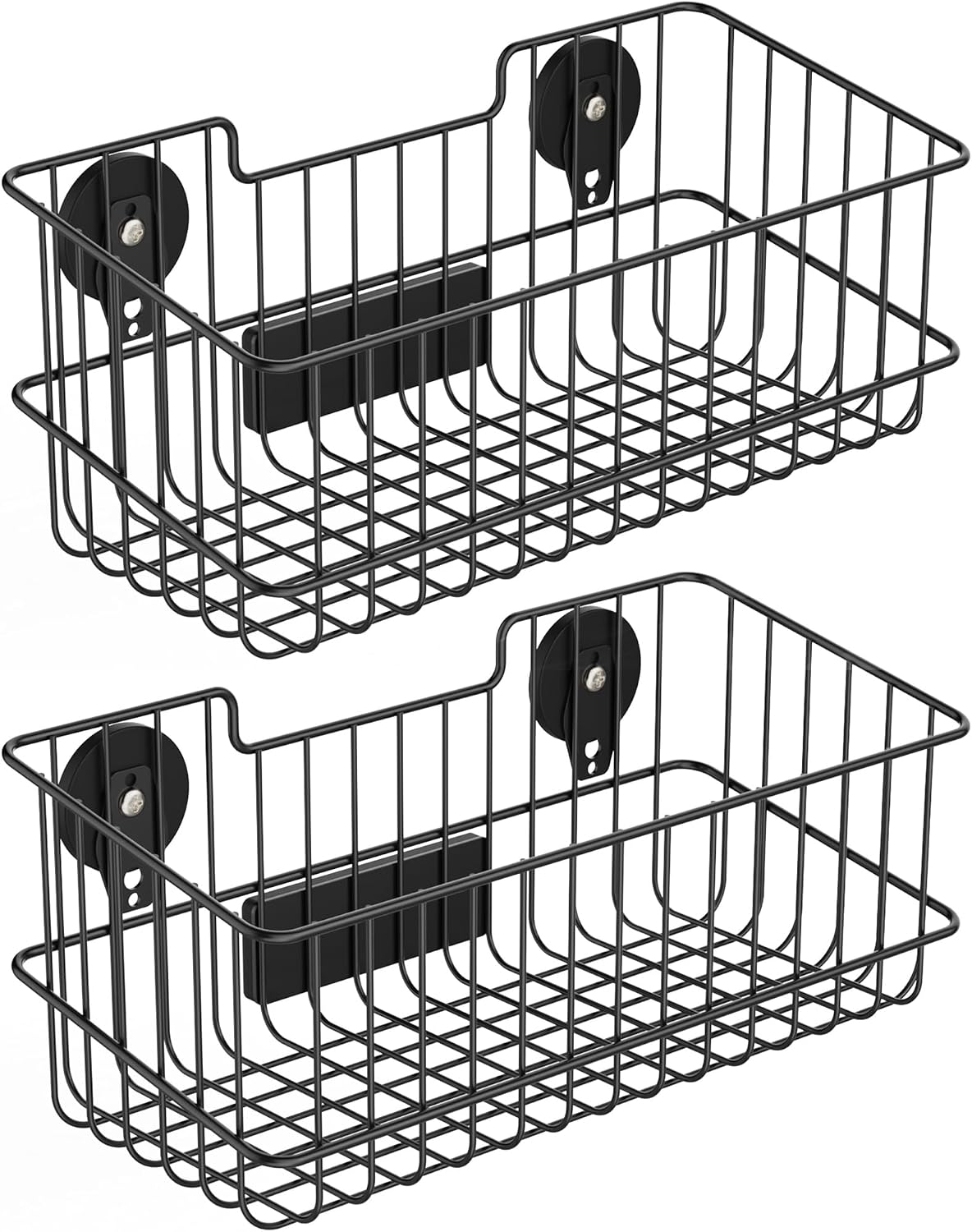 Cestas magnéticas, organizador de cestas de malla de alambre de metal de gran capacidad para almacenamiento de diversas herramientas, estante magnético para garaje, lavandería, cocina, taller, gabinete (2 unidades)