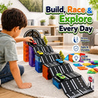 Juego de azulejos magnéticos con coches, bloques magnéticos para niños de 4