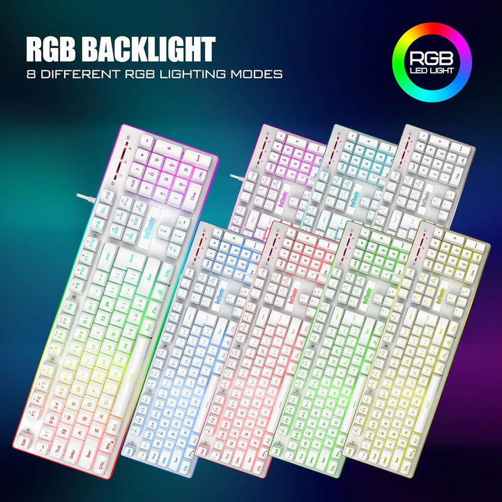 RedThunder K10 Combo de Teclado y Mouse para Juegos con Cable y Rep...