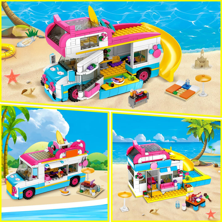 HOGOKIDS Juego de construcción 3 en 1 para niñas cámper y