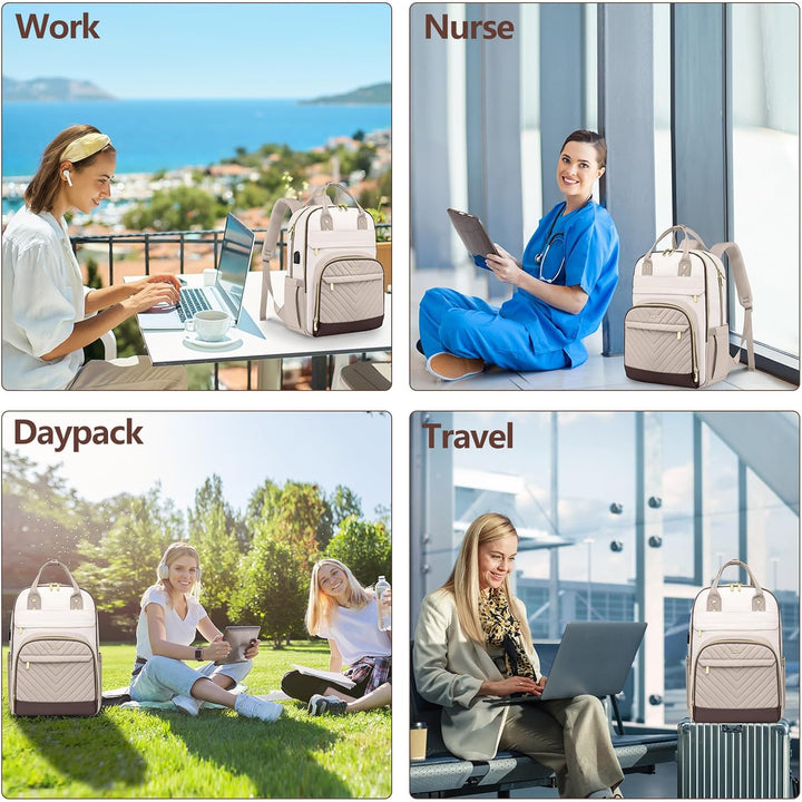 Mochila para laptop para mujer, bolsa de trabajo, mochila de viaje...