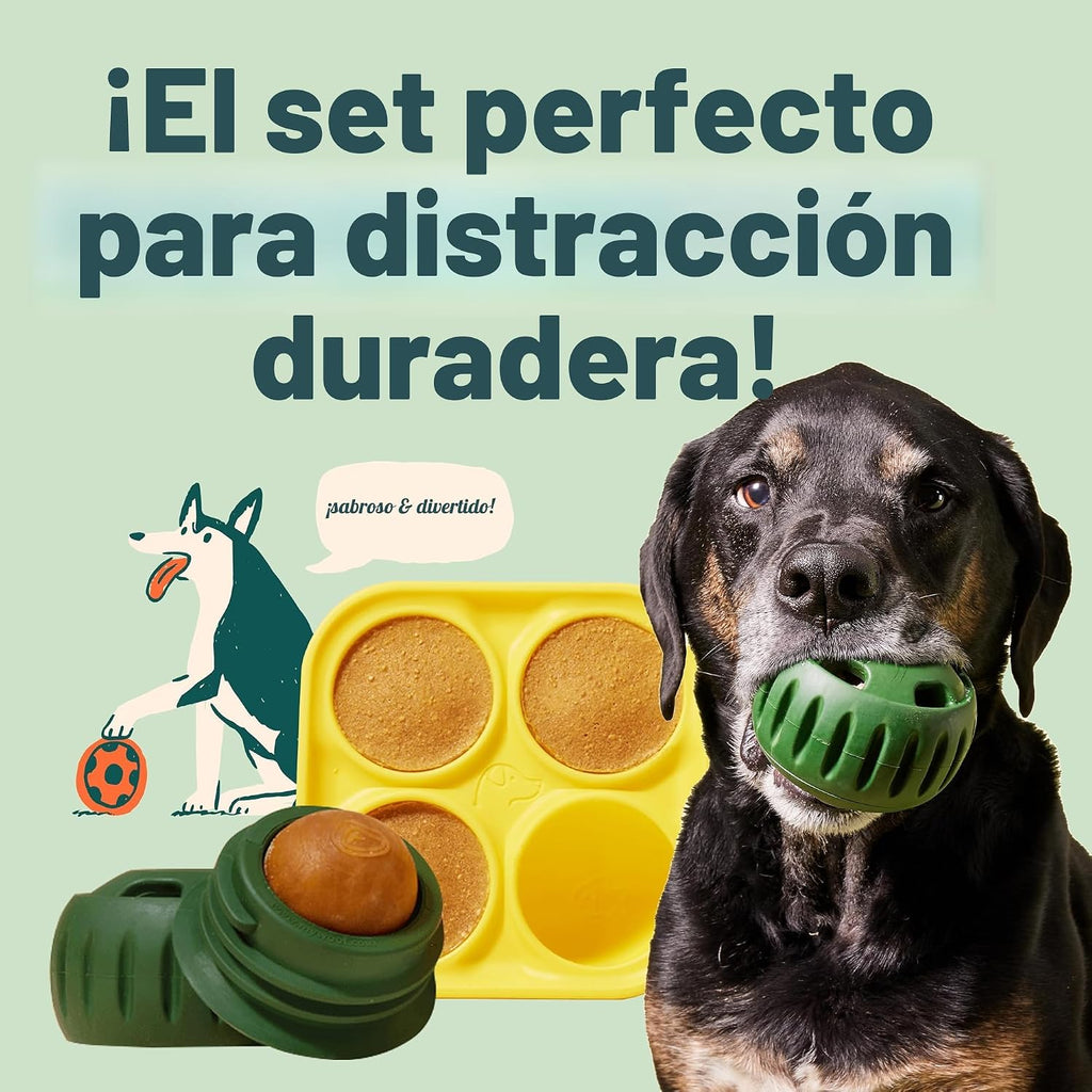 WOOF Pupsicle Dog Treat Toy con Silicone Treat Tray para Dogs 25-75 lbs