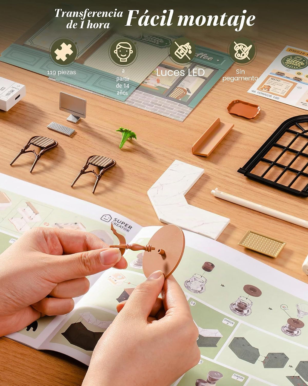 Rolife Super Creator - Juego de construcción de modelos de micro ladrillos para adultos, kit de casa de plástico en miniatura, tienda de boutique, juguetes de construcción, manualidades, pasatiempos y