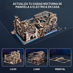 ROKR Pista de Canicas Eléctrica de Madera 3 en 1, Rompecabezas 3D para Adultos, Kits de Juguetes de Construcción de Modelos de Madera, Regalo Ideal para Chicos y Hombres