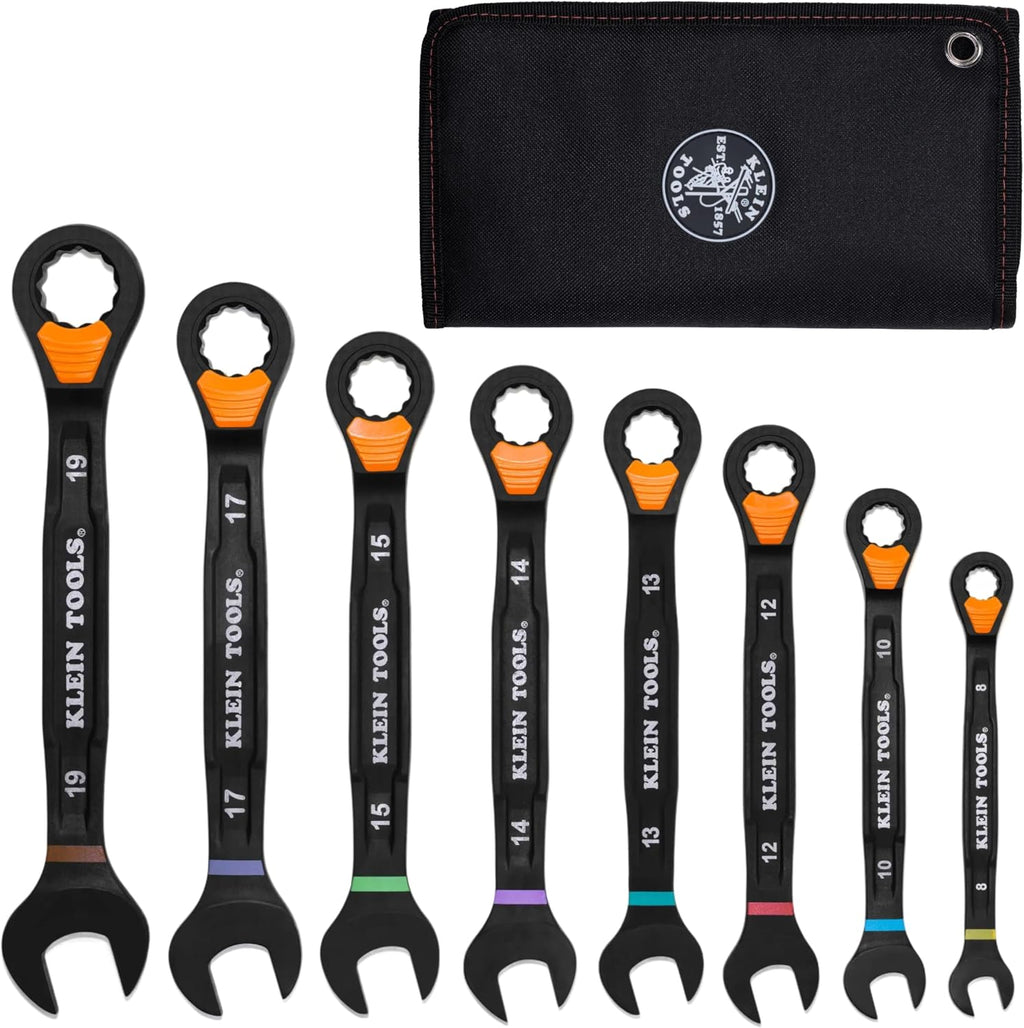Klein Tools 69508M - Juego de llaves combinadas de trinquete