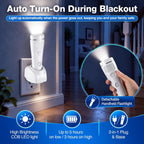 Enhon - Paquete de 3 luces LED de emergencia 4 en 1 para fallos de energía