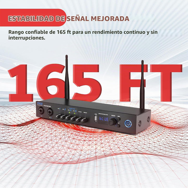 Sistema de micrófono inalámbrico digital Pyle con Bluetooth - Inclu...