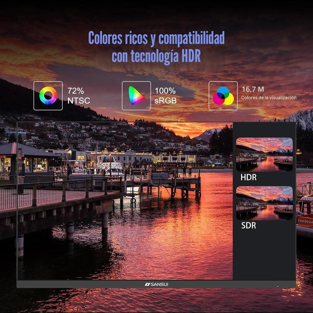 SANSUI Monitor de computadora de 24 pulgadas, 100 Hz, monitor de PC...