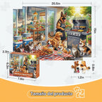 Paquete de 4 rompecabezas de 500 piezas para adultos, divertidos perros, gatos, pájaros, flores, rompecabezas para adultos, 500 piezas, divertidos rompecabezas desafiantes de 500 piezas para adultos
